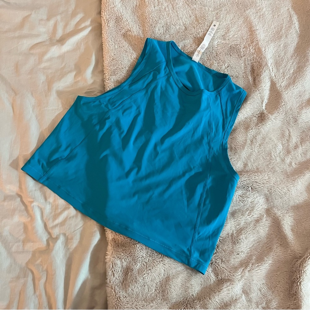 EUC Lululemon sculpt tank cropped, 4, turquoise tide